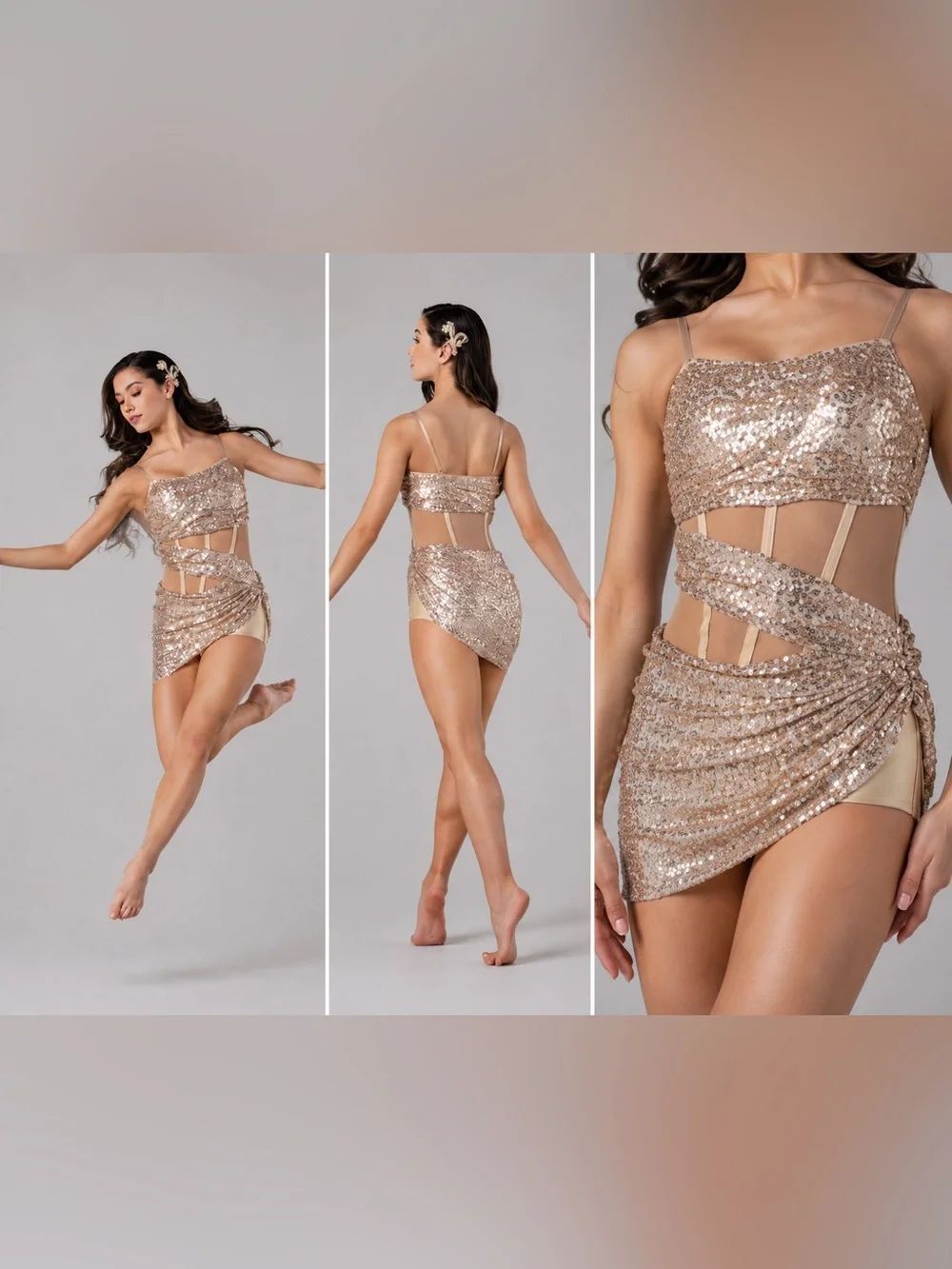 Tenth House lyrical contemporary Dance costume rose gold TRANQUILITY TH22041 MA